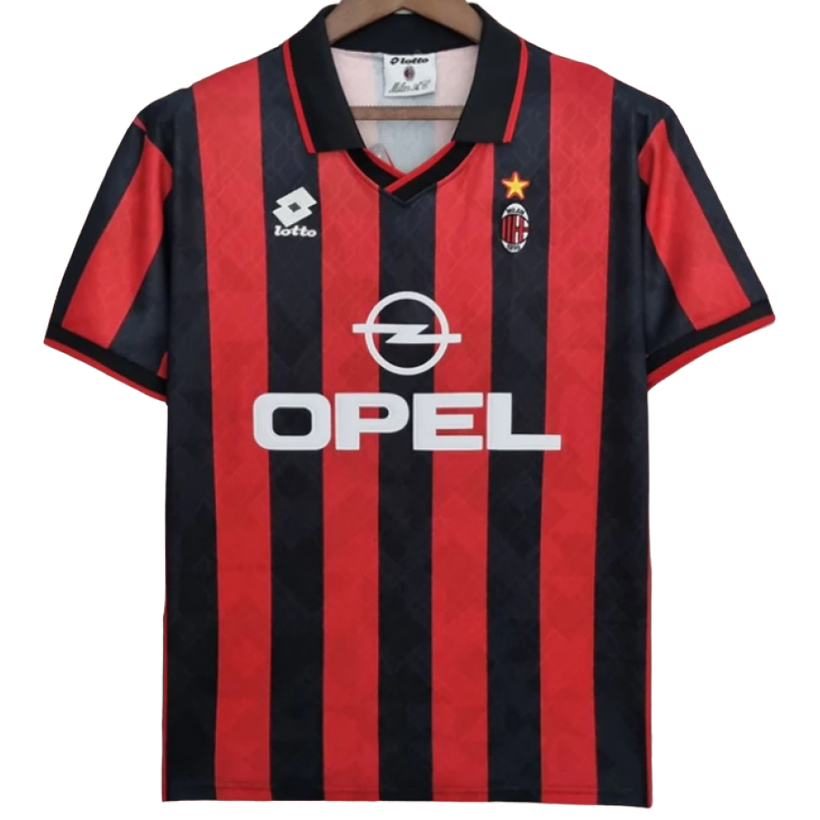 Lotto ACミラン ユニフォーム 1995-1996 Camisa I Milan 1995 1996 Lotto retro